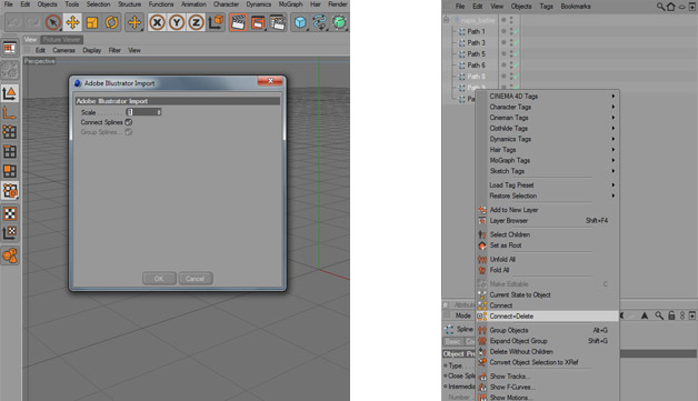 import do Cinema 4D i łączenie liter